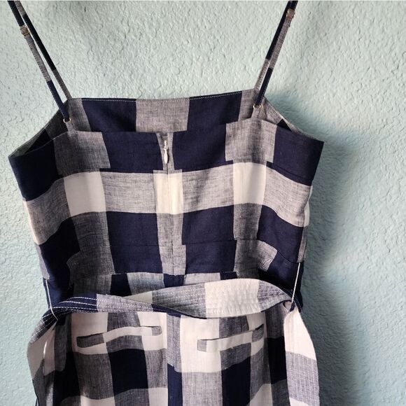 J crew gingham spaghetti straps with pockets crop coastal jumpsuit - Picture 6 of 16